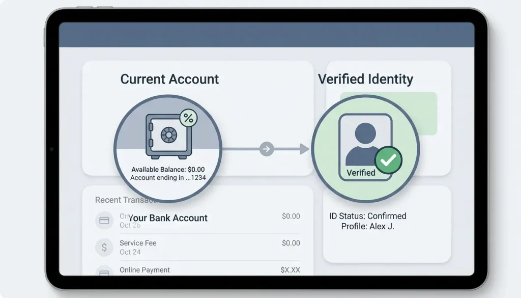 A bank account and its alias tied to a verified personal identity