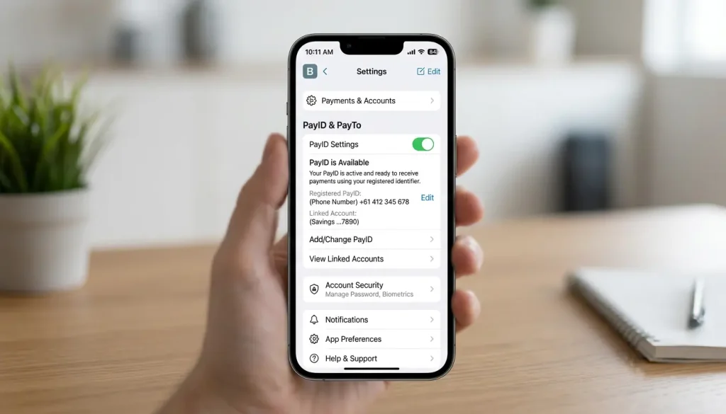 Checking PayID availability inside a big four bank app