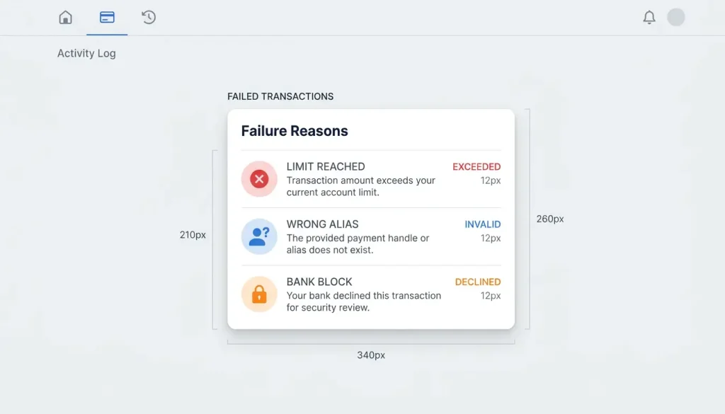 Common reasons a PayID casino payment fails listed on a phone screen