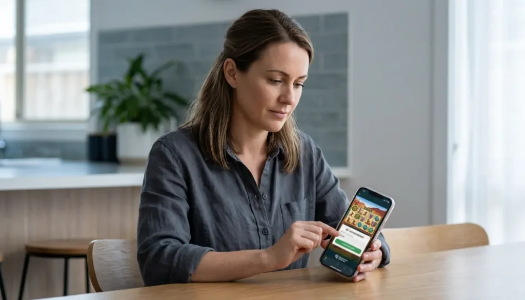 Player setting a fixed single PayID deposit as a pokie session budget