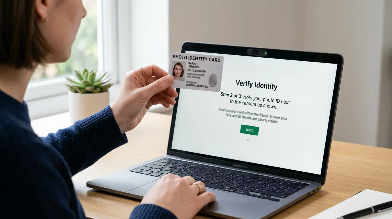 Identity document verification step during a casino withdrawal review