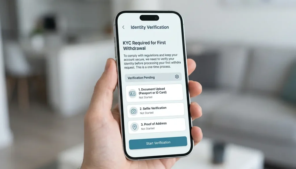 KYC verification triggered at the first PayID withdrawal request