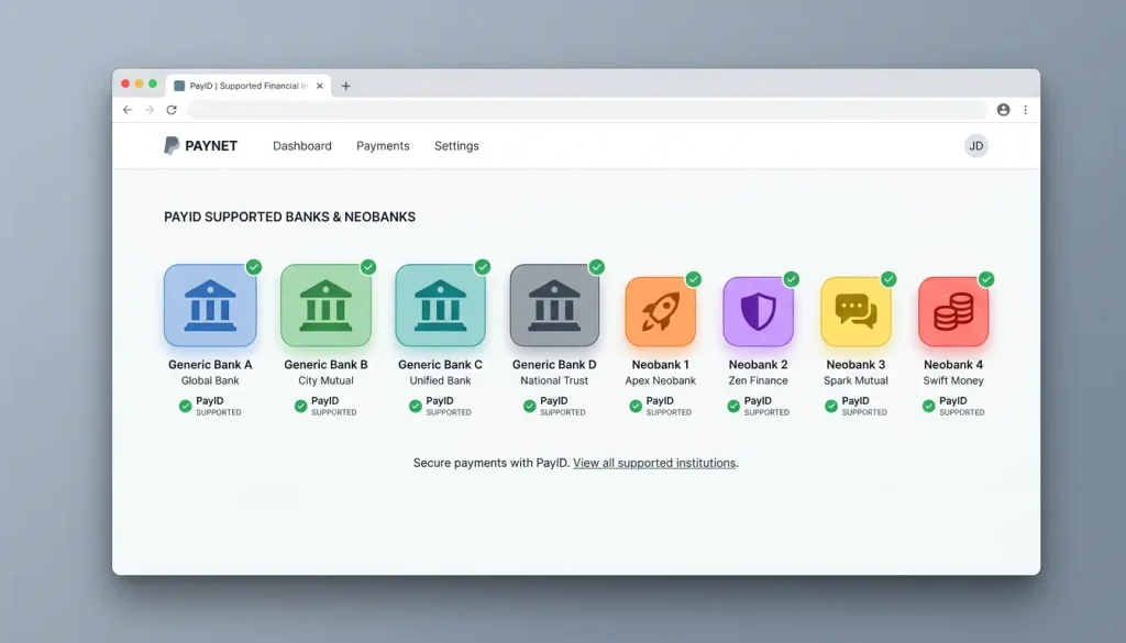 Neobank and mutual bank apps offering PayID alongside major banks
