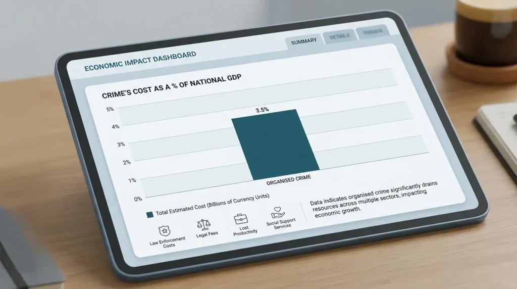 The cost of organised crime and laundering shown as context