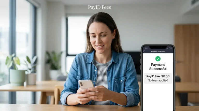 Player checking whether a PayID casino payment carries any fees