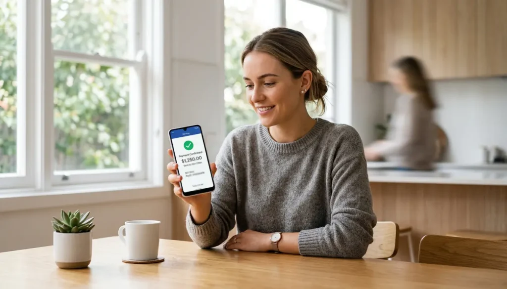 Australian player making a PayID casino deposit from a mobile banking app