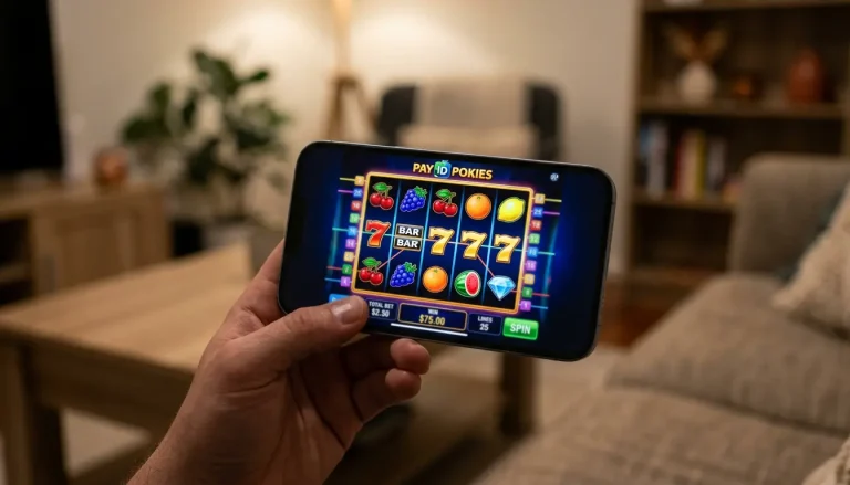 Real money online pokie with spinning reels funded by a PayID deposit on a phone