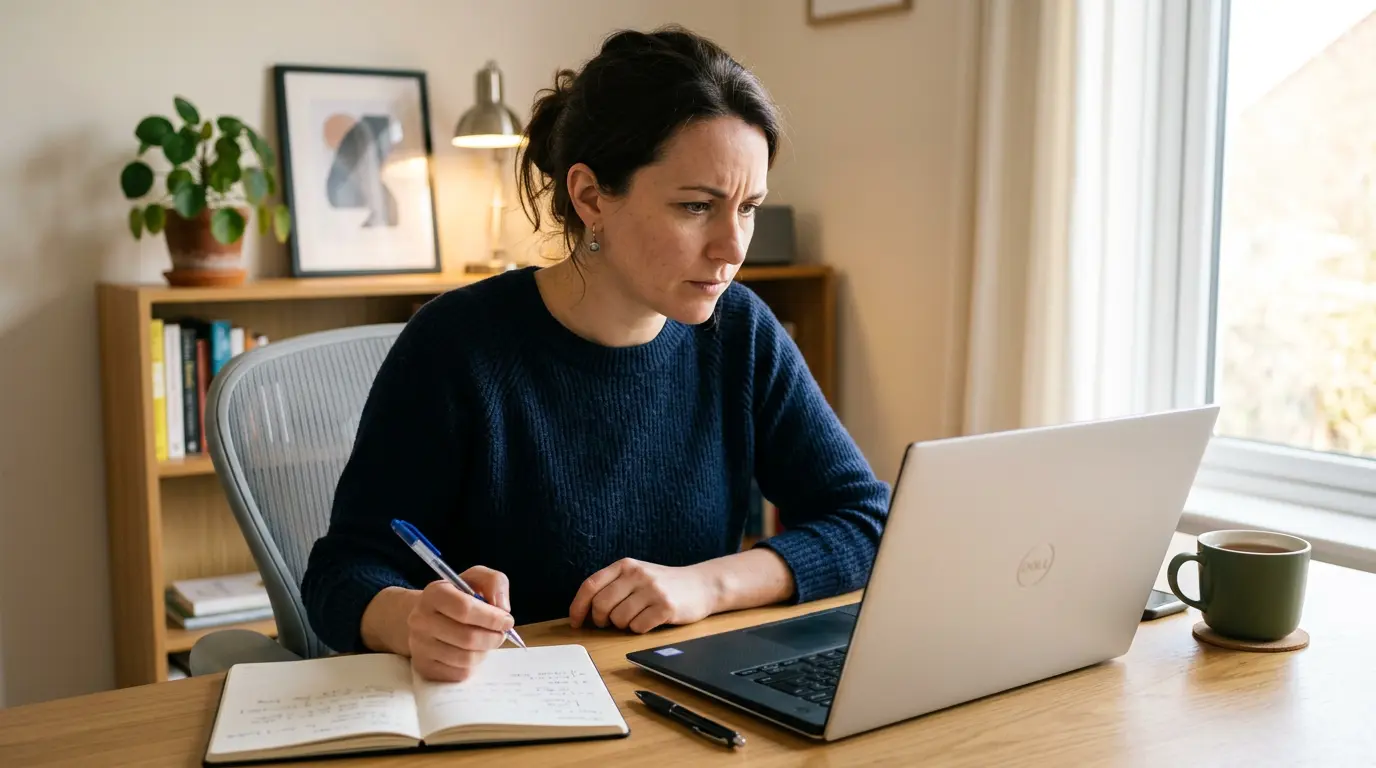 Person reviewing an online casino operator's licensing and withdrawal terms on a laptop